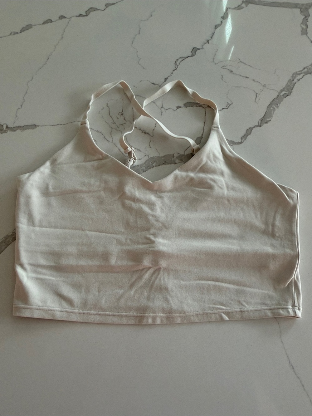 Athleta Cream V-Neck Strappy Crop Camisole